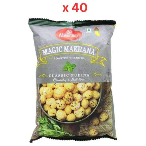 Haldirams Roasted Foxnuts Classic Pudina - 30 Gm Pack Of 40 (UAE Delivery Only)