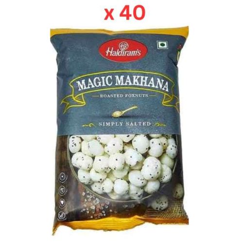Haldirams Roasted Foxnuts Simply Salted - 30 Gm Pack Of 40 (UAE Delivery Only)