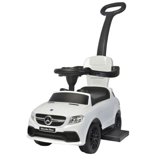 Megastar Ride On Licensed Mercedes Coupe Push Car With Pull Handle - White (UAE Delivery Only)