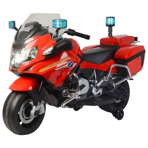 Megastar Licensed Ride On 12 V BMW Police Bike Electric Motorcycle For Kids  - Red (UAE Delivery Only)
