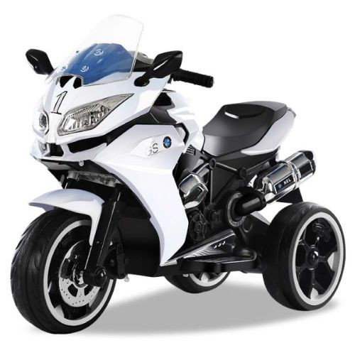 Megastar Ride On BMW Style Trikester 12V, Electric Motorcycle For Kids - White (UAE Delivery Only)