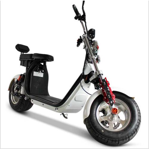 Megastar Megawheels Stylish  60V Groovy Fat Tyre Scooter With Headlights & Removable Battery, White - COCOFT-W (UAE Delivery Only)