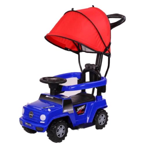 Megastar Baby Wrangler Style Jeep Swing & Push Ride On Car With Canopy - Blue (UAE Delivery Only)