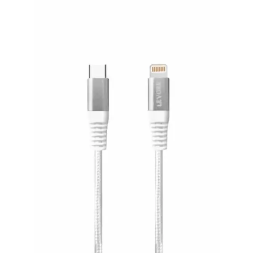 Levore 6ft Nylon Braided Usb C To Lightning Cable, White, LC4221-WH