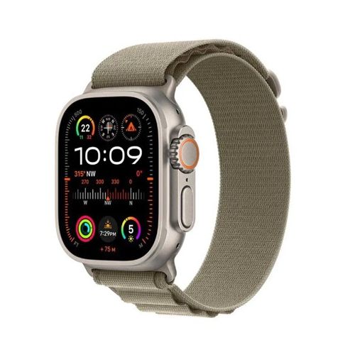 Apple Watch Ultra 2, 49mm, GPS + Cellular, Titanium Case with Olive Alpine Loop 