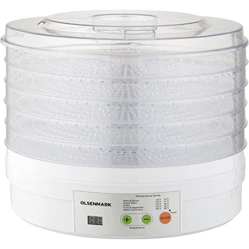 Olsenmark Food Dehydrator, 5pcs Tray, Adjustable Thermostat-(White)-(OMFD2464)