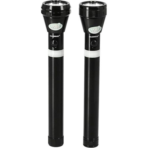 Olsenmark Rechargeable Led Flashlight 2-Piecesb Black - OMFL2616