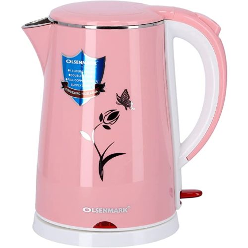 Olsenmark 1.8L Electric Kettle with Stainless Steel Inner and outer side Plastic, ‎Black - OMK2355