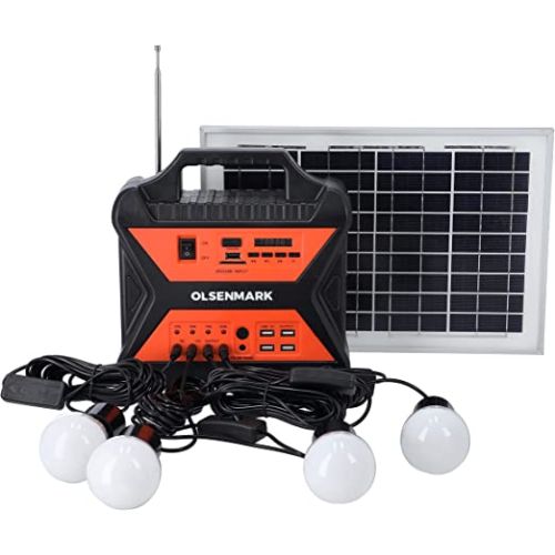 Olsenmark Portable Solar Power Station Box Black And Orange - OMPS1825