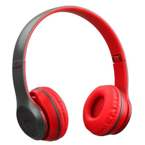 P47 Multifunctional Stereo Wireless Headset, Red