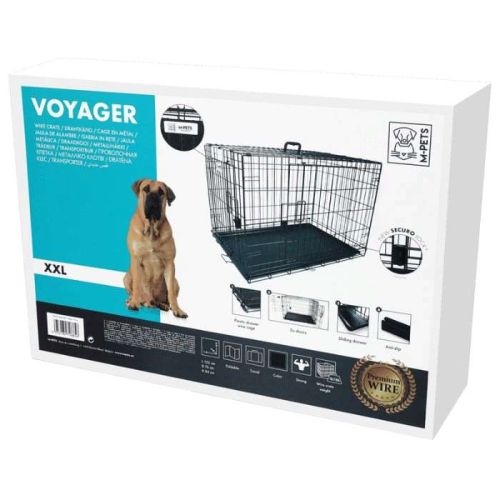 M-Pets Voyager Wire Crate XXL With 2 Doors (122L X 76W X 84H Cm)