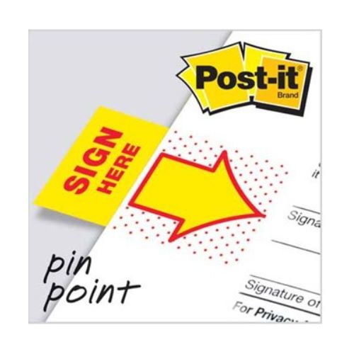Post-it® Flags 25x43mm, "Sign Here" 50 Flags w/dispenser, [Ref: 680-9]