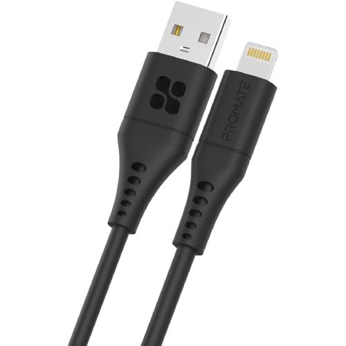 Promate USB-A to Lightning Cable, PowerLink-Ai120.Black