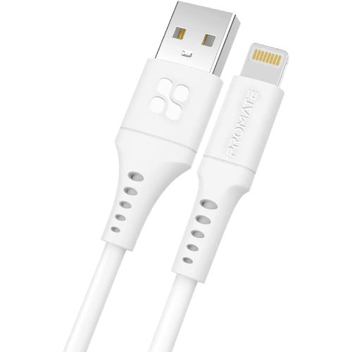 Promate USB-A to Lightning Cable, PowerLink-Ai120.White