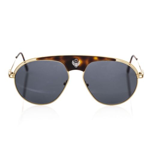 Frankie Morello Elegant Shield Sunglasses with Havana Accent (FR-22126)