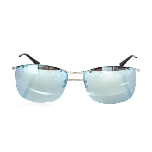 Frankie Morello Silver Clubmaster Mirrored Sunglasses (FRMO-22137)