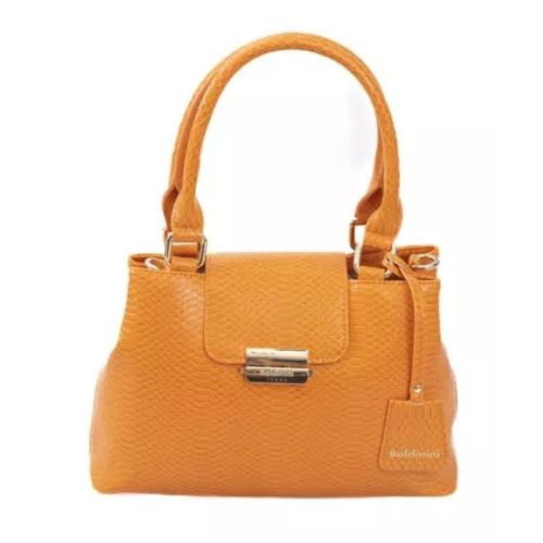 Baldinini Trend Chic Orange Shoulder Flap Bag with Golden Accents (BA-23382)