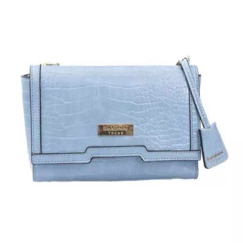 Baldinini Trend Chic Light Blue Shoulder Flap Bag with Golden Accents (BA-23384)