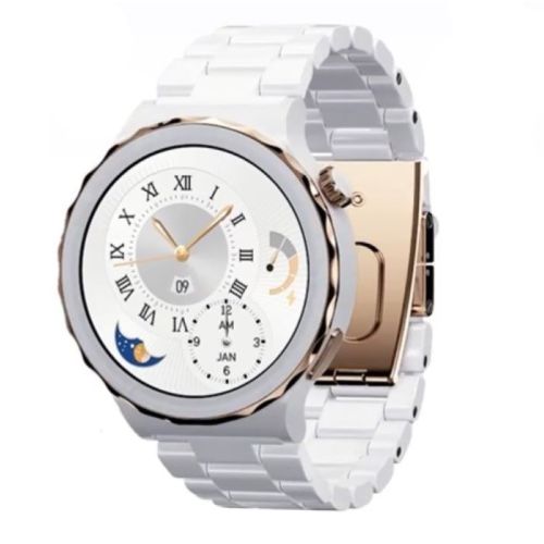 Haino Teko Smart Watch RW 15 Ceramic Waterproof Activity Tracker With Three Style Strap, Silver