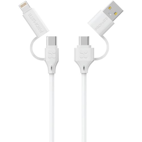 Promate Charging Cable, QUADCORD-PD60.WHITE
