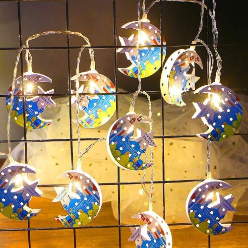 Ramadan Decorative Lights, 10 LED Moon with Star String Lights Battery Operated Decorative Fairy Lights