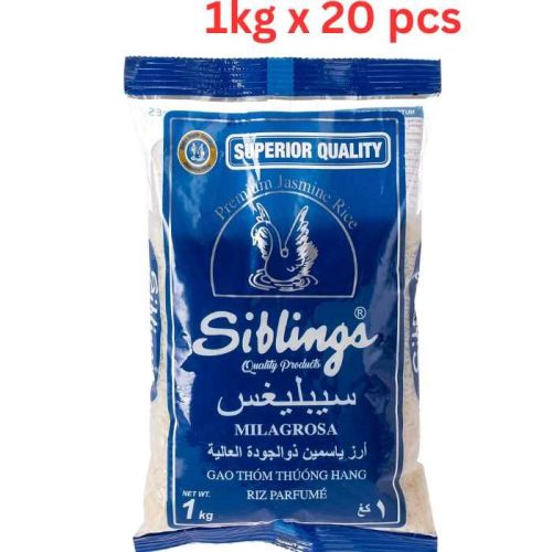 Siblings Premium Jasmine Rice, 1Kg Pack Of 20 (UAE Delivery Only)