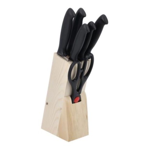 Royalford Kitchen Knives Set With Wooden Block 8pcs - RF10229