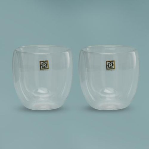 Royalford  2pc Double Wall Cup Set 250ml-(CLEAR)-(RF10525)