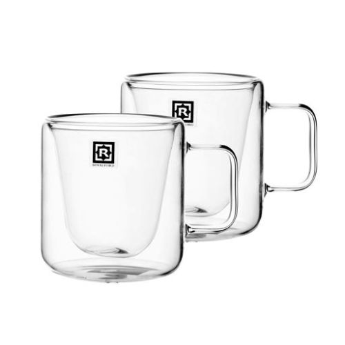 Double Wall Cup Set, 200ml Borosilicate Glass Cup-(RF10571)