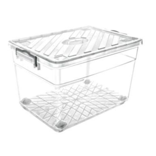 Family Storage Box, 55l Plastic Clear Container - RF10815