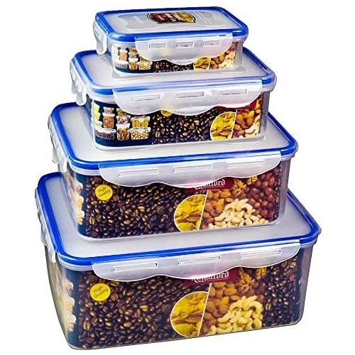Royalford 4 Pieces Airproof Rectangle Container Set-(‎Clear)-(RF1412-APBS4)