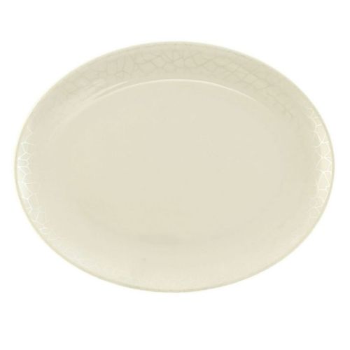 Royalford Melamine White Pearl Oval Plate 16 Inch Cream - RF4495