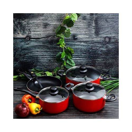 Royalford 8 Pcs Aluminum Non-Stick  2.5Mm Body Thickness Cookware Set - RF6082