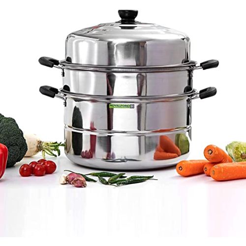 Royalford 26Cm (7.3L) Double Layer S/S Steamer 1X8-(RF9948)