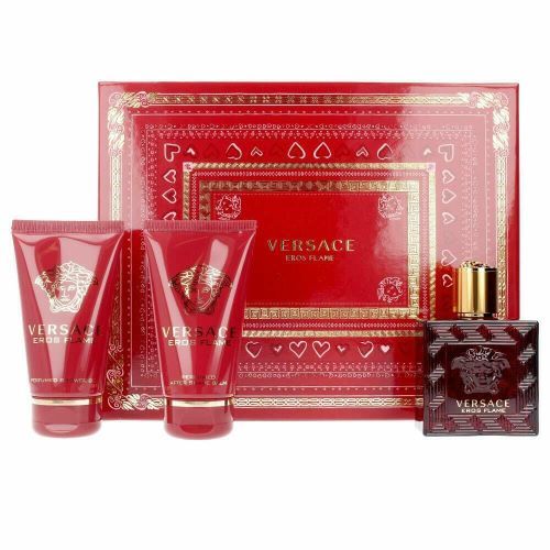 Versace Eros Flame Edp 50ml S/g 50ml A/s Balm 50ml Set (UAE Delivery Only)