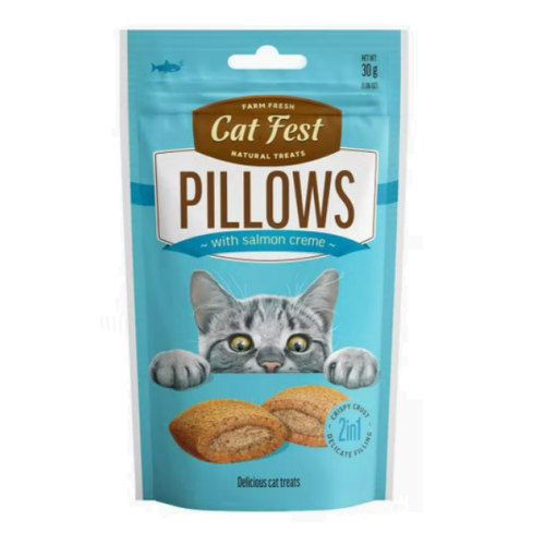 Cat Fest Pillows with salmon creme treats for cats 30g (UAE Delivery Only)