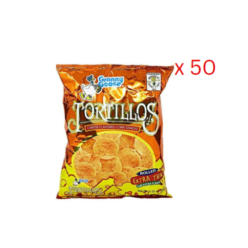 Granny Goose Cheese Tortillos Chips - 100 Gm Pack Of 50 (UAE Delivery Only)