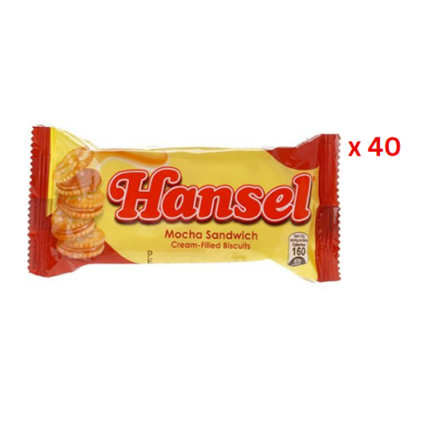 Hansel Mocha Sandwich Cream Filled Biscuits, 10 X 31G - Pack Of 1 Pack Of 40 (UAE Delivery Only)