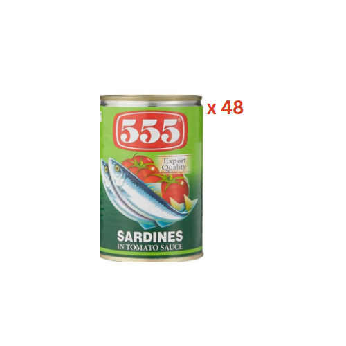 555 Tomato Sauce Sardines , 425 Gms Pack Of 48 (UAE Delivery Only)