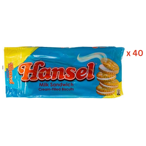 Hansel Milk Sandwich Cream Filled Biscuits, 10 X 31G - Pack Of 1 Pack Of 40 (UAE Delivery Only)