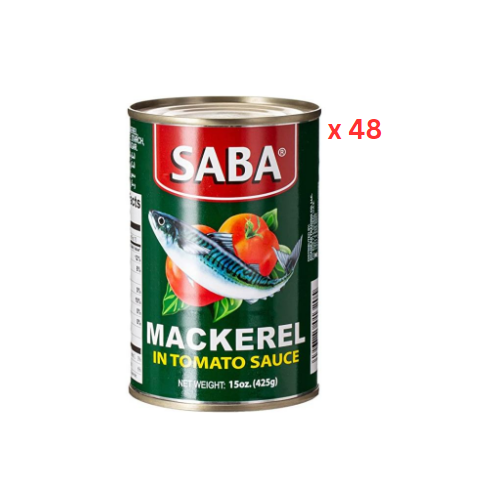 Saba Mackerel In Tomato Sauce - 425 Gm Pack Of 48 (UAE Delivery Only)