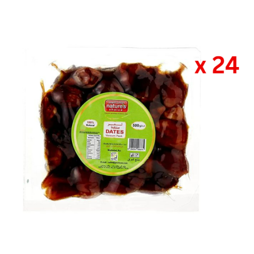 Natures Choice Dates Vacuum, 500G Pack Of 24 (UAE Delivery Only)