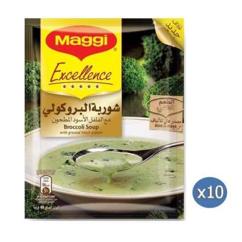 Nestle Maggi Excellence Broccoli Soup Ground Black Pepper 48g (Pack of 10)