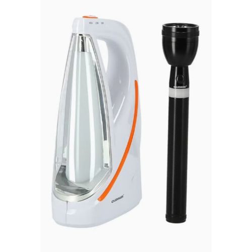 Olsenmark Rechargeable LED Lantern With Flashlight White and Black - OMEFL2805