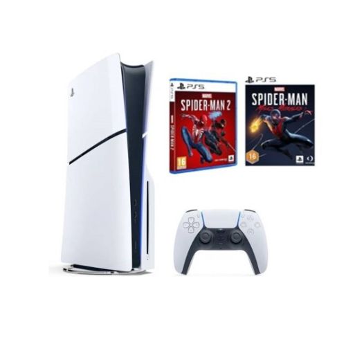 Sony PlayStation 5 Console Disc Slim 1TB (International Edition) with Marvel’s Spider-Man 2 & Marvel Spider Man Miles Morales