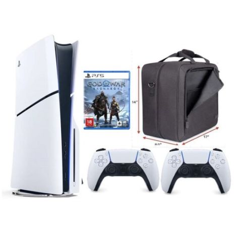 Sony PlayStation 5 Console Disc Slim 1TB (International Edition) with Extra Controller, Bag and God Of War Ragnarok PS5 