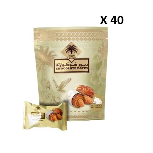 Siafa White Chocolate Dates 100 Gm x 40Pcs