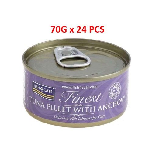 Fish4Cats Tuna Fillet with Anchovy Wet Food  For Cat - 24 X 70g