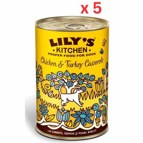 Lily'S Kitchen Chicken & Turkey Casserole Wet Dog Food (400G) (Pack of 5)