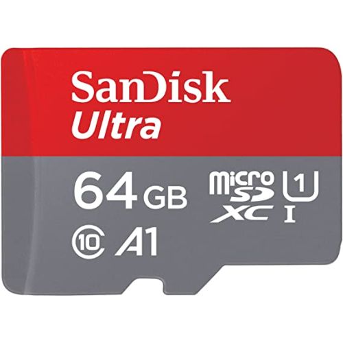 SanDisk 64GB Ultra UHS I MicroSD Card 140MB/s R, (SDSQUAB-064G-GN6MN)